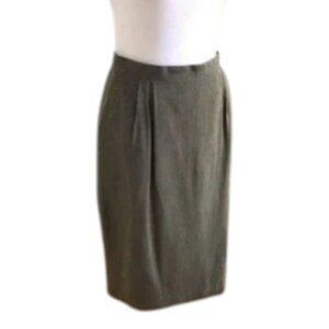 Anne Klein Skirt Houndstooth Midi Tan Black Petite (10P)